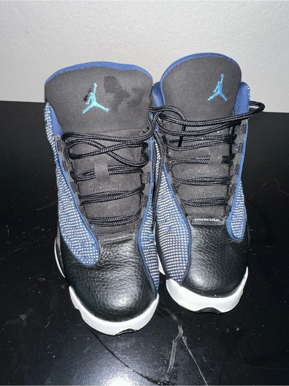 Jordan Kids Black and Navy Blue Basketball Sneakers